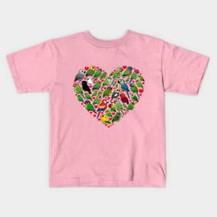 Birdorable Parrot Heart Kids T-Shirt